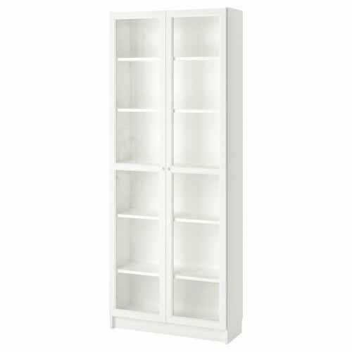 IKEA BILLY/OXBERG Bookcase With Glass Door, 80x30x202cm, White