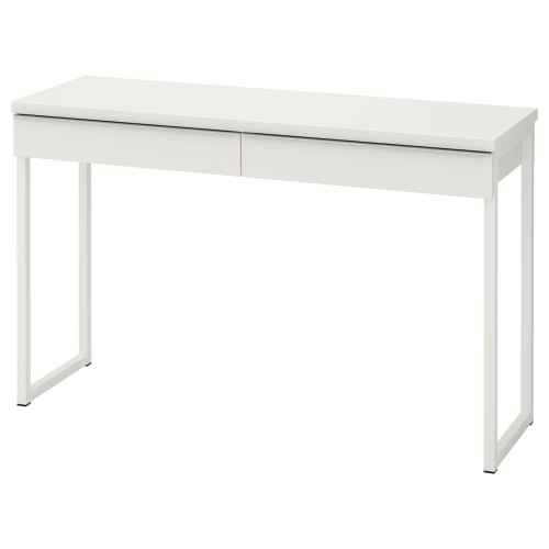 IKEA BESTA BURS Desk, High-Gloss White 120x40CM