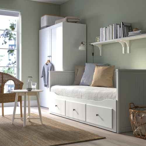 IKEA HEMNES Day-bed frame with 3 drawers 80x200cm White
