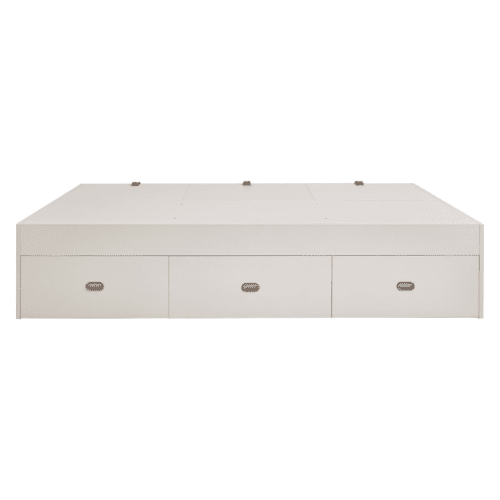 Linspire Royale Short Queen Bed Base with Storage Drawers, White
