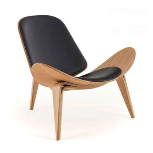 Hans Wegner Shell Chair CH07 Replica, Oak Black