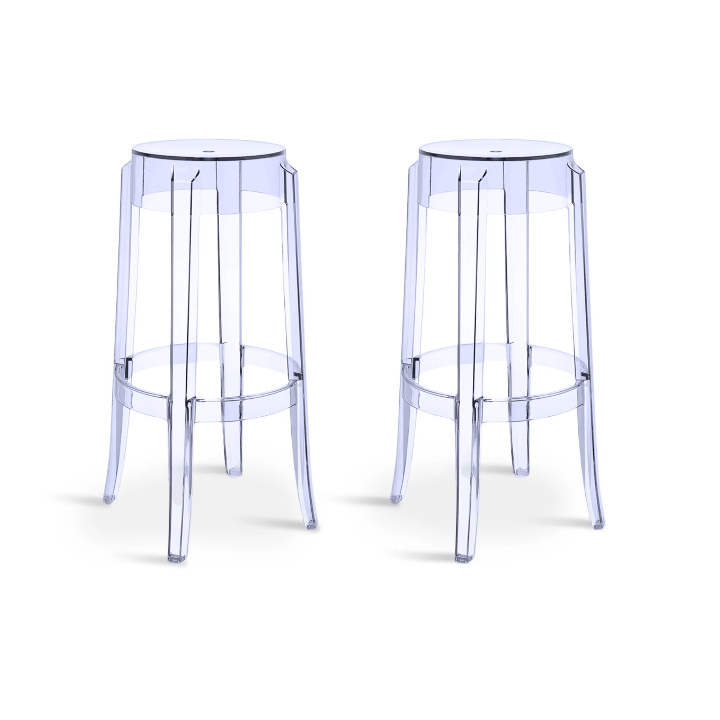 Philippe Starck Charles Ghost Bar Stool Replica 75cm, Set of 2