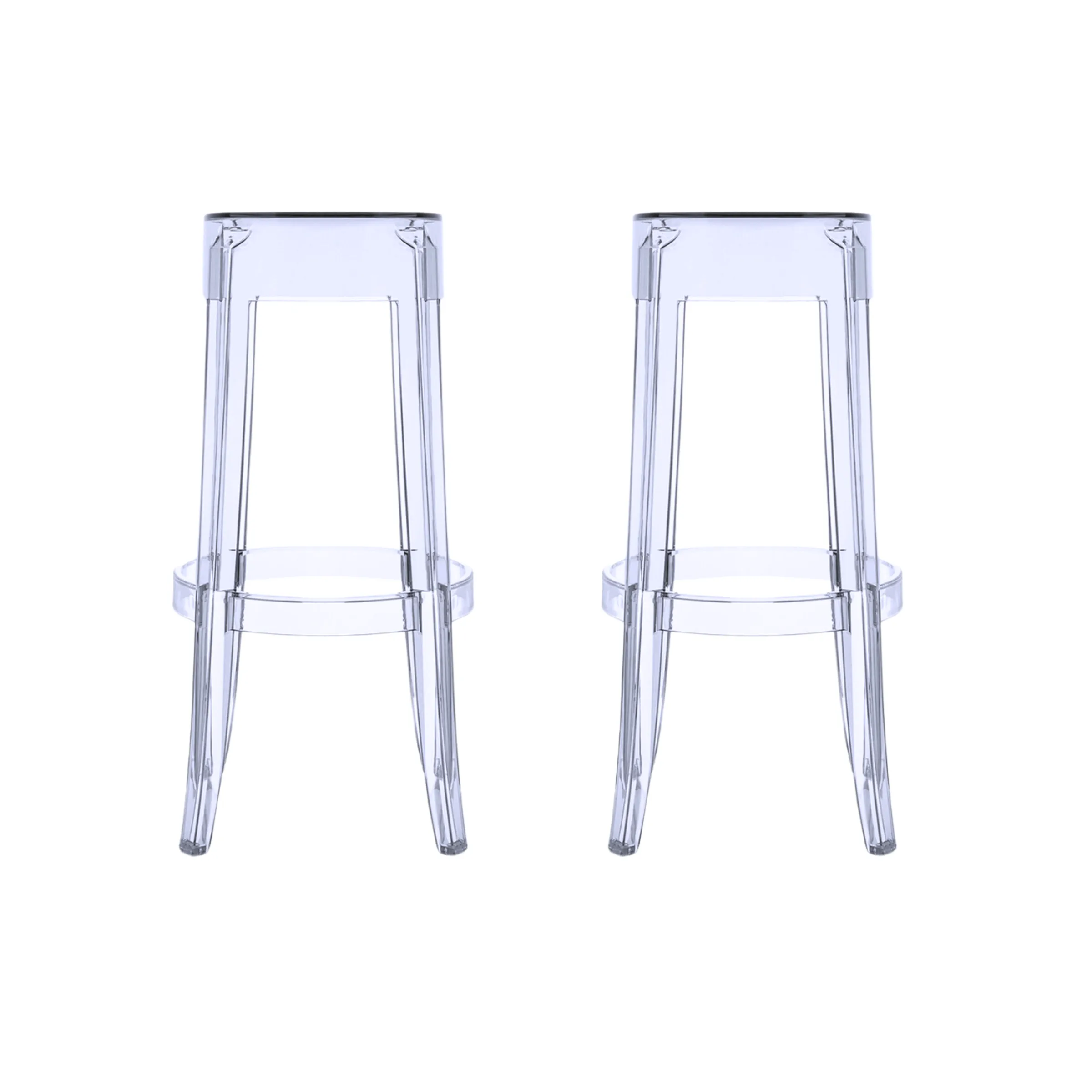 Philippe Starck Charles Ghost Bar Stool Replica 75cm, Set of 2