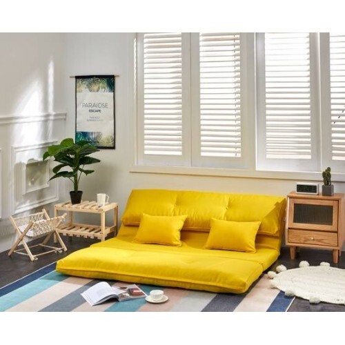 Urbana Japanese Futon Lounge 3-Seater Sofa Bed, Yellow